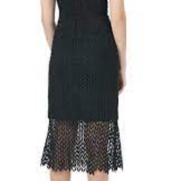 Kay Unger black Tatum floral lace midi cocktail dress size 2 - Picture 9 of 10
